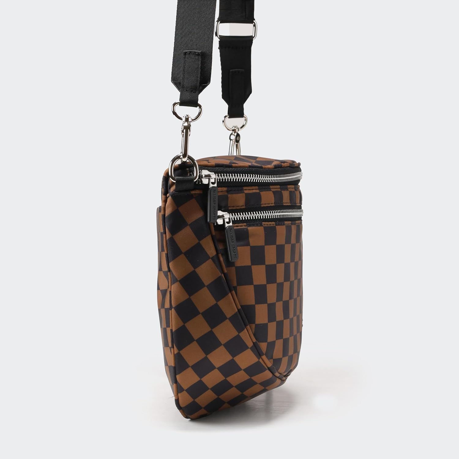 Pander Crossbody Bum Bag for Women, Everyday Nylon Shoulder Bag with Pompom Keychain Wristlet Bag Charm, Adjustable Strap - Image 5