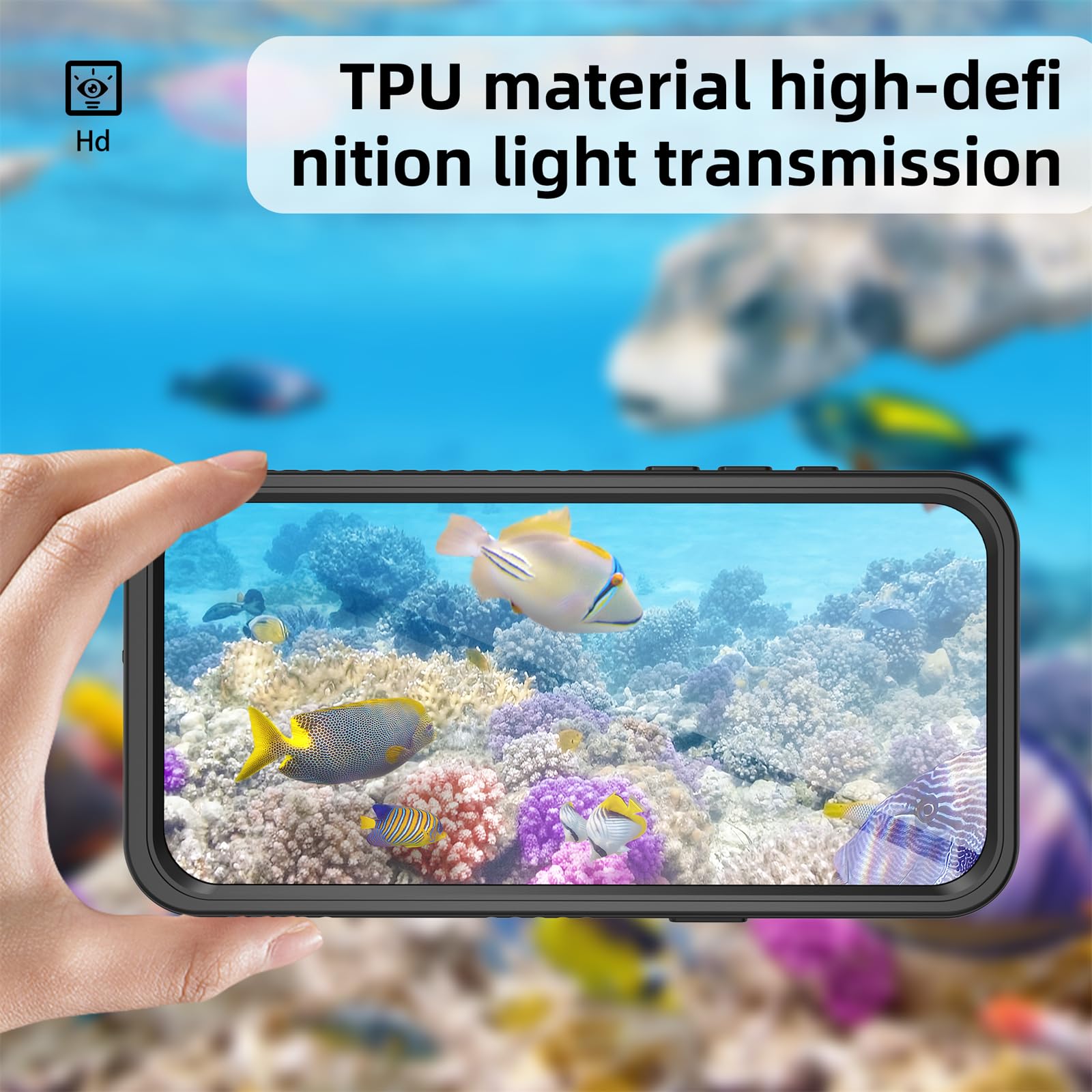 Funda impermeable para iPhone 17, compatible con MagSafe IP68, totalmente sellada bajo el agua, cuerpo completo, resistente, a prueba de golpes, funda protectora transparente, color negro