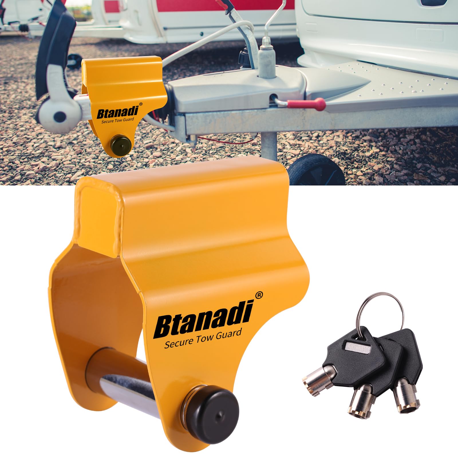 Candado Antirrobo de Enganche para Caravana Compatible con ALKO AK130, AK160, AKS1300, AKS2004 y AKS3004, Bloqueo Pesado de Seguridad para Remolque