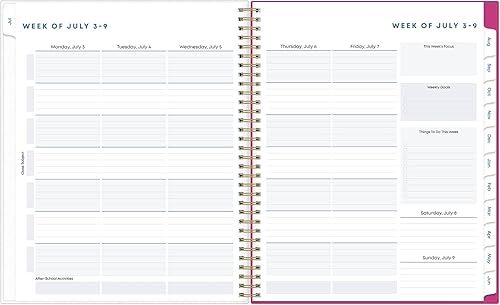 Miniatura 2 de Blue Sky Planificador semanal y mensual para estudiantes 2023-2024, 8.5 x 11 pulgadas, cubierta flexible, encuadernado con alambre, confeti de