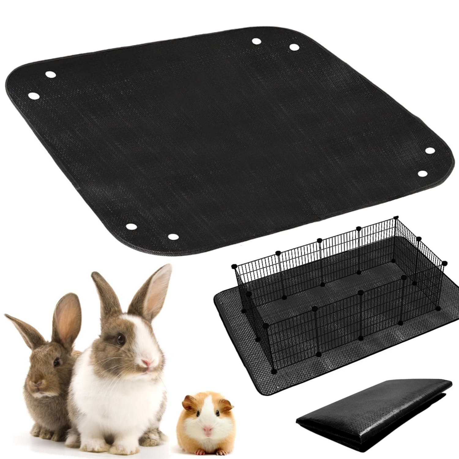 bangminda 150 x 100 cm Waterproof Pet Playpen Mat Guinea Pig Waterproof Tarpaulin Mat for Guinea Pig Cage Reusable Bedding Cages Liner PIPI Pads Mat for Rabbits