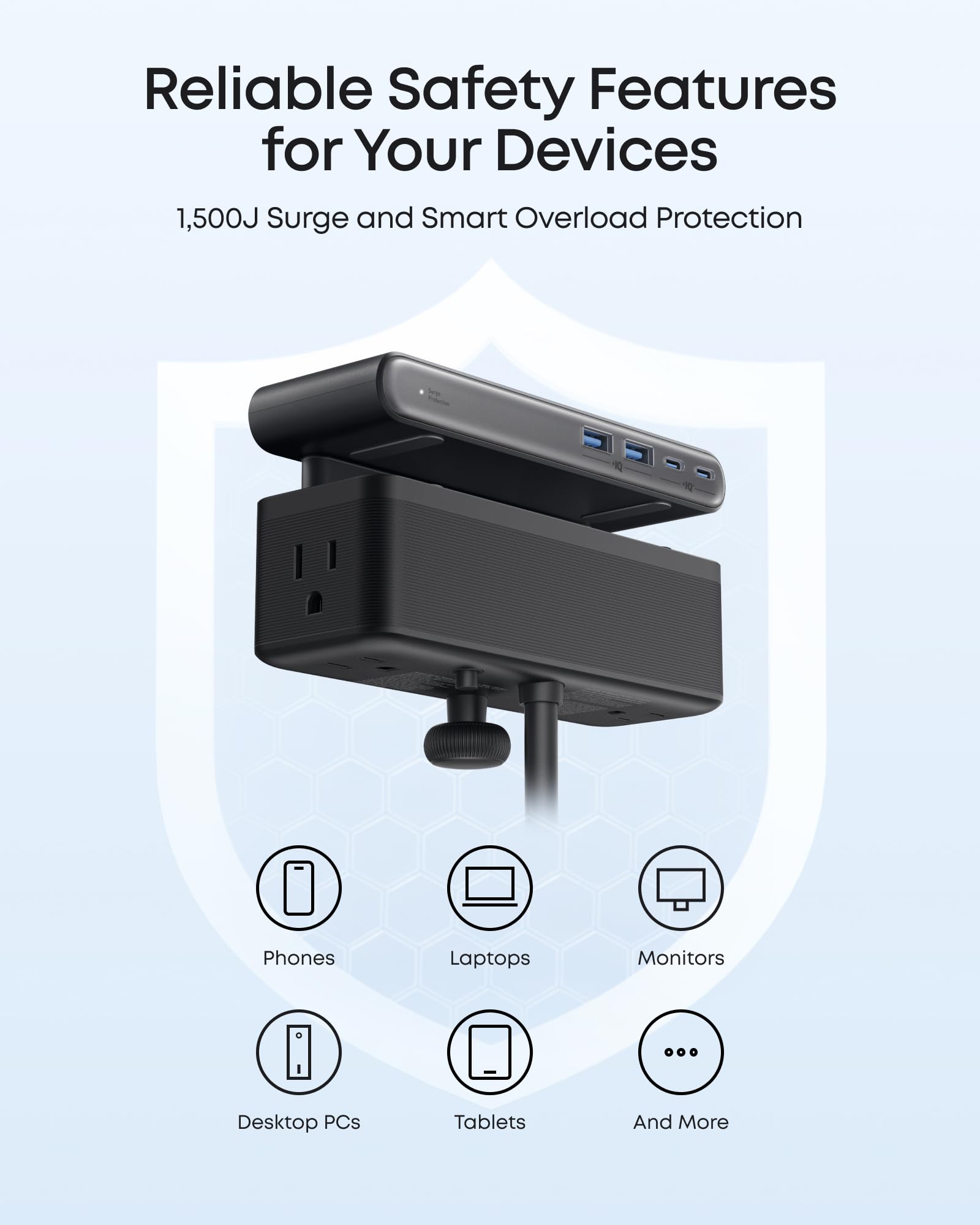 Amazon.com: Anker Nano Power Strip, Desk Clamp with 1500J Surge