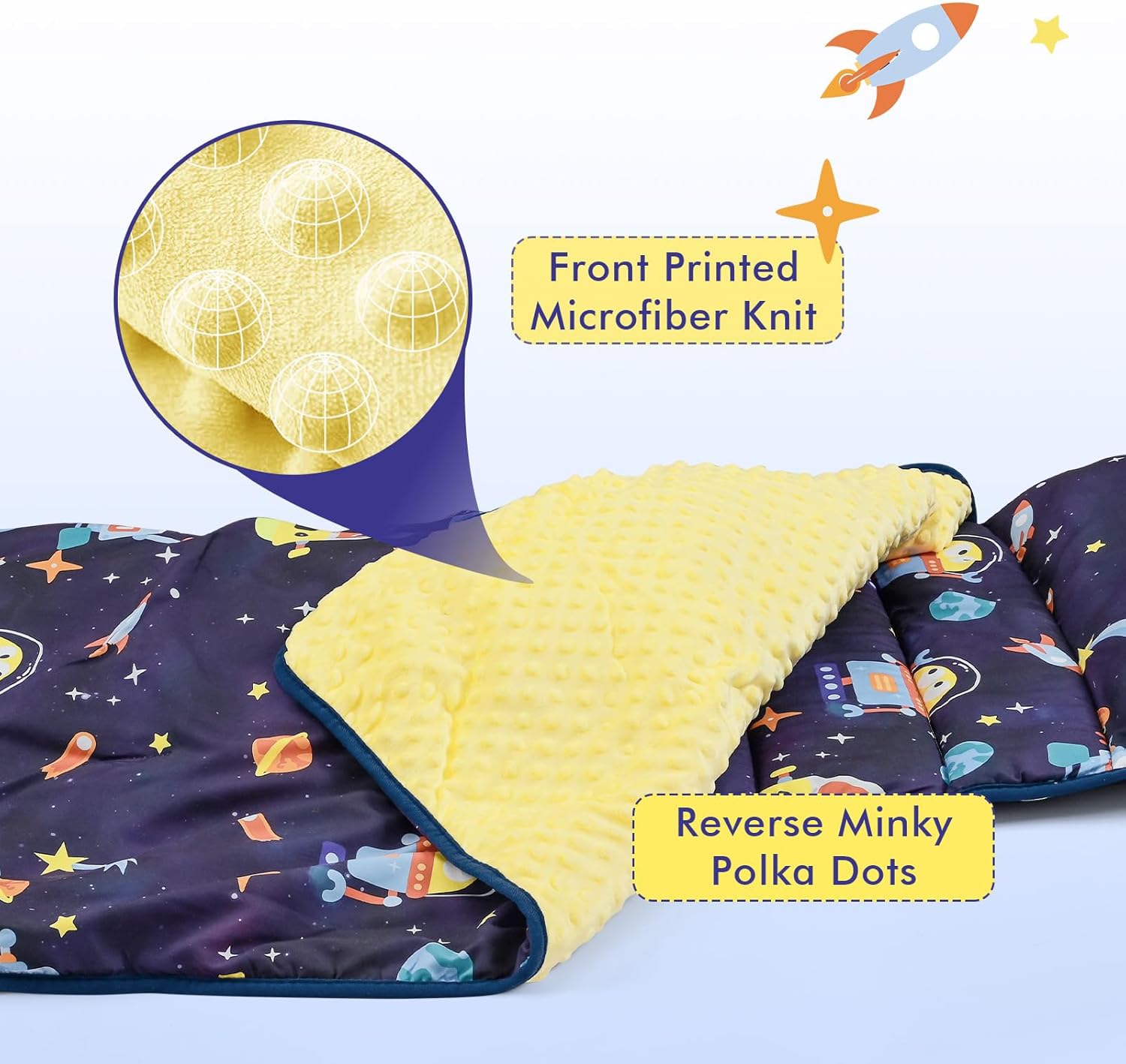 Toddler Nap Mat with Pillow and Blanket Set,Sleeping Bag, Roll up Slumber Bag for Daycare, Travel,Preschool Kindergarten for Boys Girls