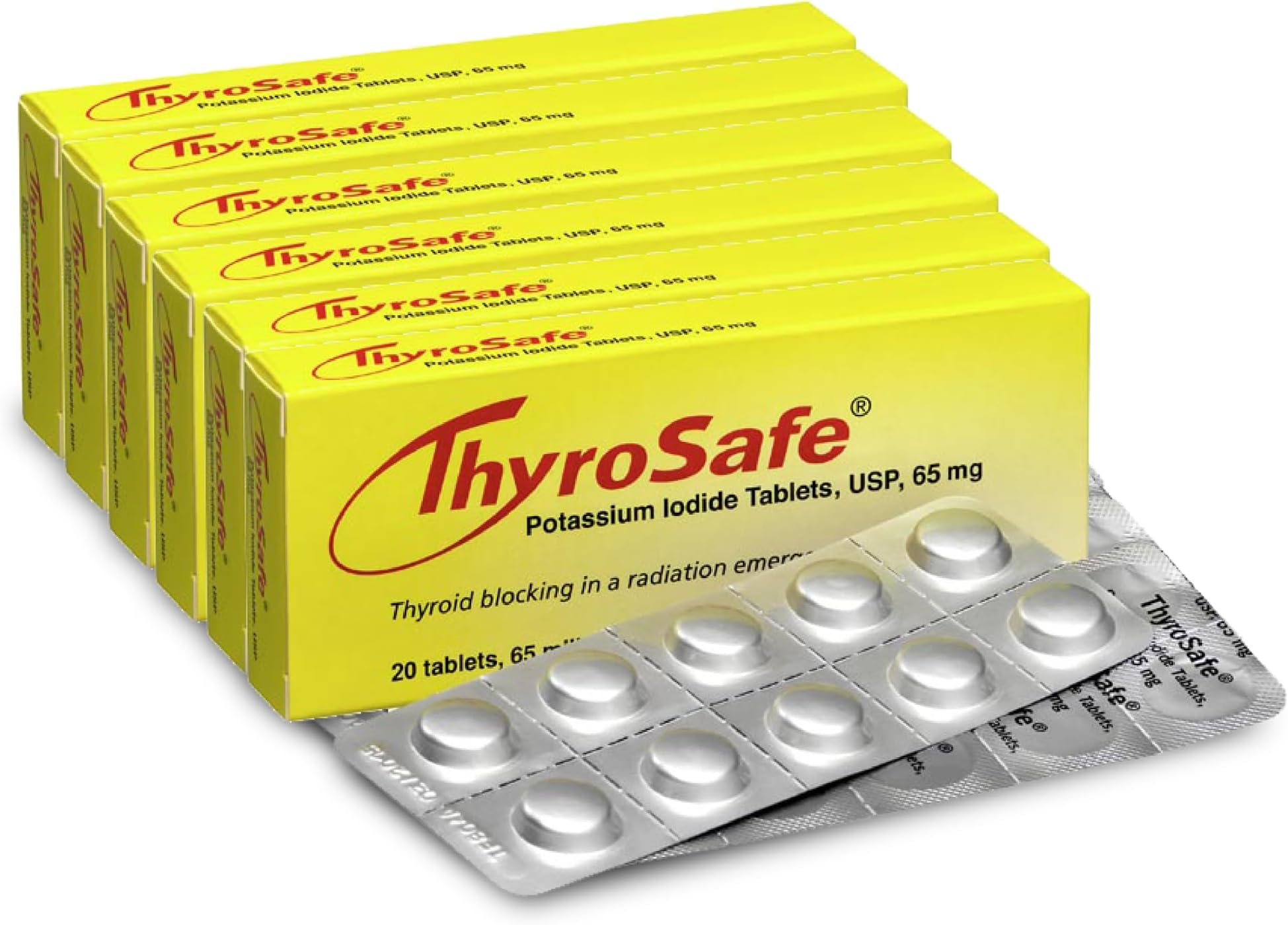 ThyroSafe 65mg Potassium Iodide Tablets (120 Pack) - Protects Your Thyroid from Nuclear Radiation Exposure