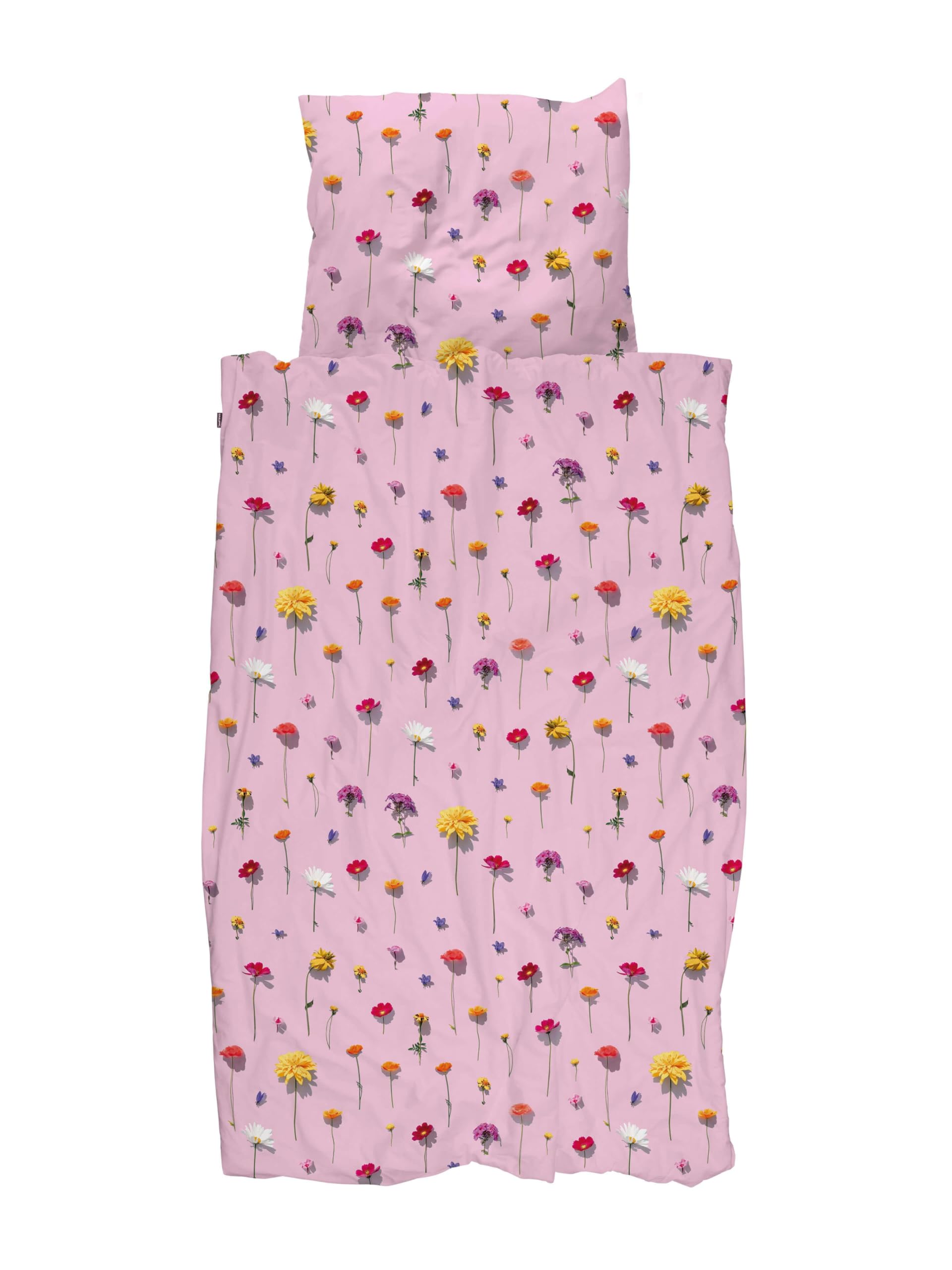 Snurk Komplet pościeli z bawełny organicznej Bloom Pink rozmiar 135 x 200 cm + 80 x 80 cm