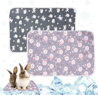 2 Pcs Cama Refrescante para Conejos, 40x30cm Verano Manta Refrescante, Manta Fria para Conejito, Alfombrilla Refrescante para Chinchilla, Conejillo de Indias, Hámster y Pequeños Animales