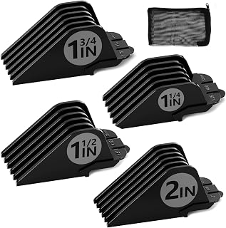 CR8GR8 Wahl Clipper Guards #10 12 14 16 - 4-Pack Extra Long 1.25"-2" Hair Guards, Durable Black Replacement Combs for Precise Fades