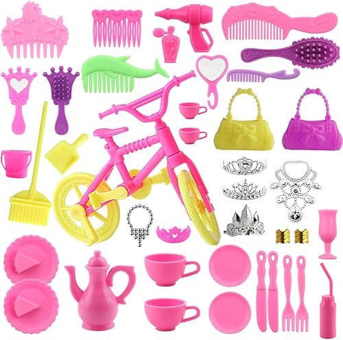 Miniatura 10 de SOTOGO 102 piezas de ropa y accesorios para muñecas de 11.5 pulgadas, incluye 12 juegos hechos a mano, trajes de muñeca de moda, vestidos de muñeca