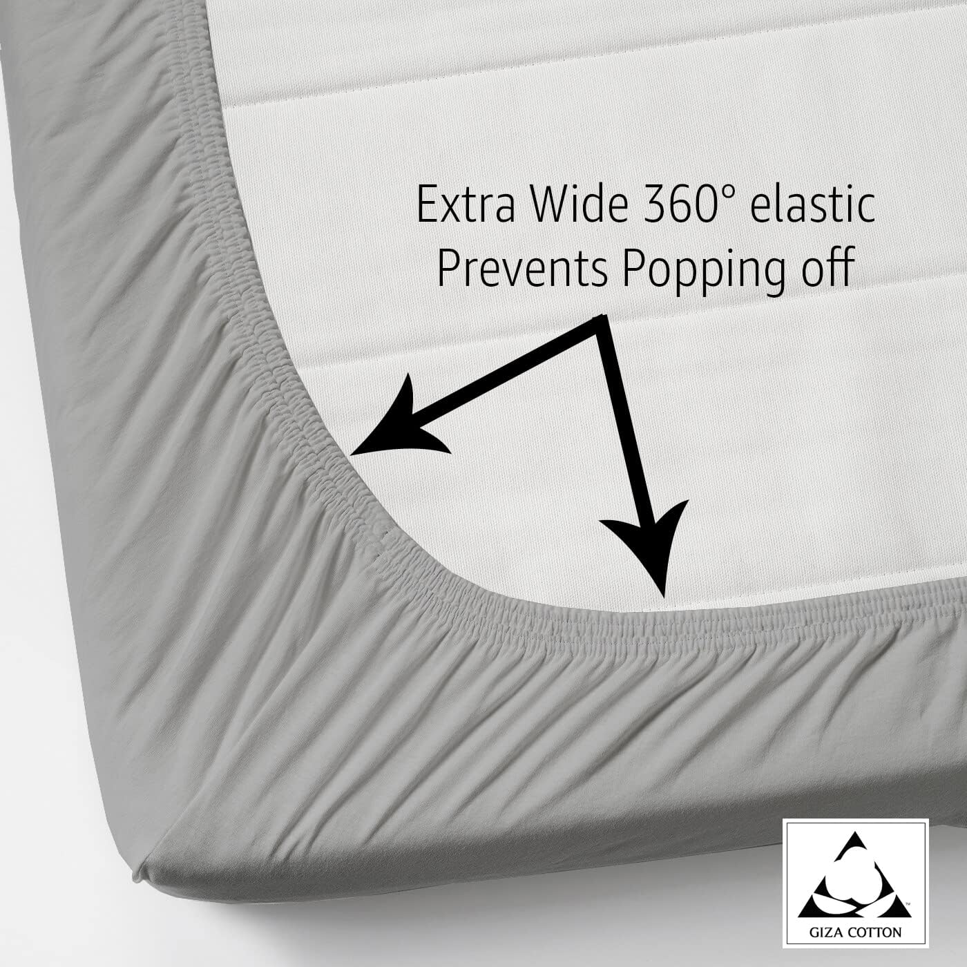 King Size Sheets - Giza Sheets for King Size Mattress - King Sheets - 16 Inch Deep Pockets - 4 Piece Sheet Set - 400 Thread Count Giza Sheets Sets for King Size Bed Frame - Light Grey Solid