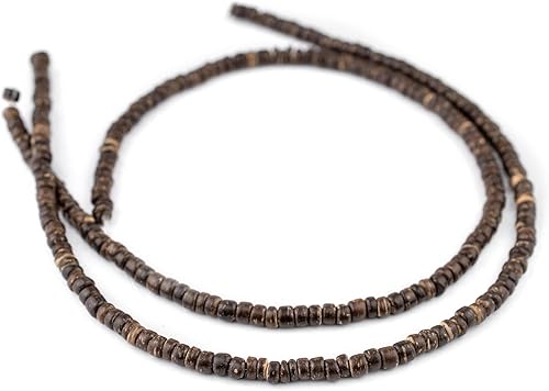 Miniatura 3 de TheBeadChest - Cuentas de concha de coco de disco de chocolate (0.472in)