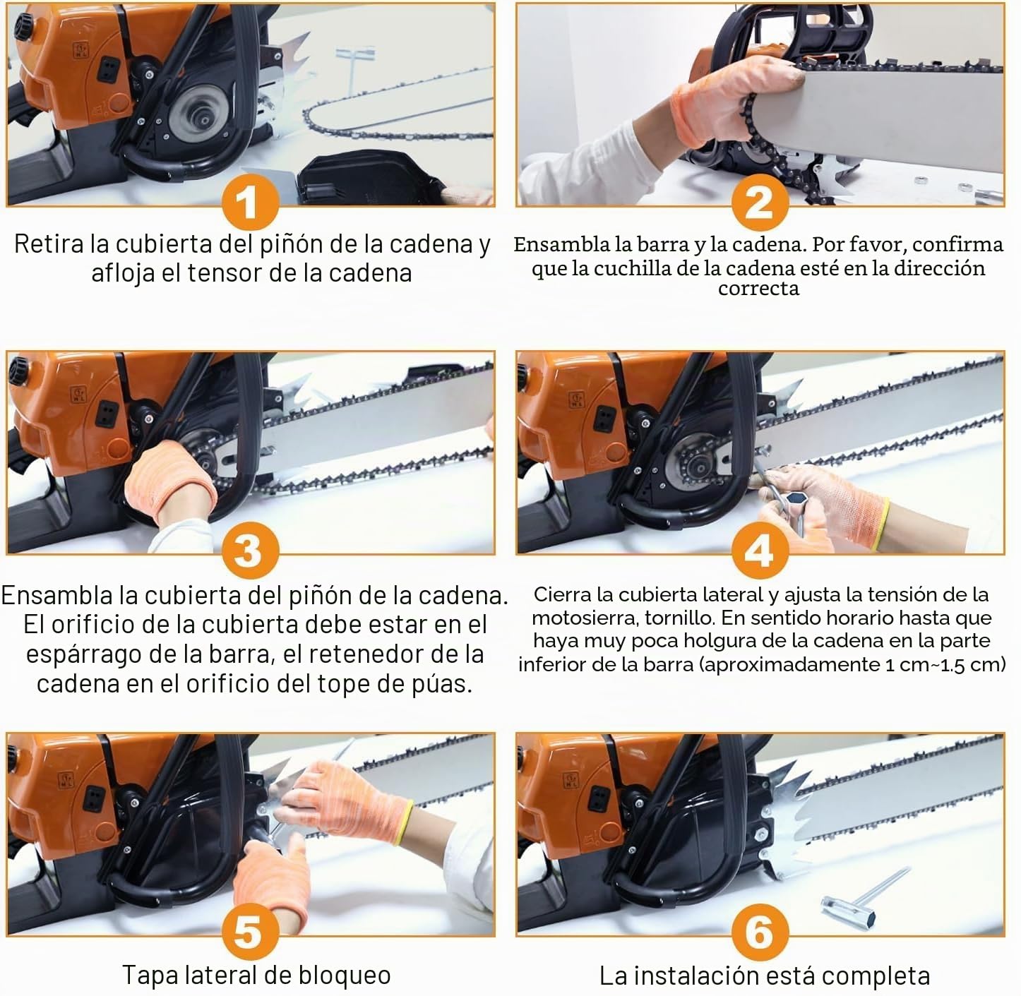 92cc G660 motosierras de gasolina, cabezal de transmisión, motosierra de gasolina, powerhead con arranque rápido y parada rápida de plástico, mango ergonómico, accesorios para motosierras