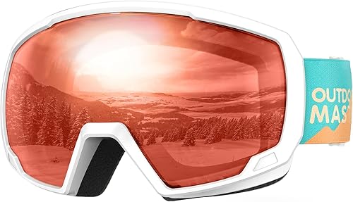 OutdoorMaster - Lentes de esquí para niños, lentes de snowboard para niños, con protección UV, 100% esférica, para niños y niñas