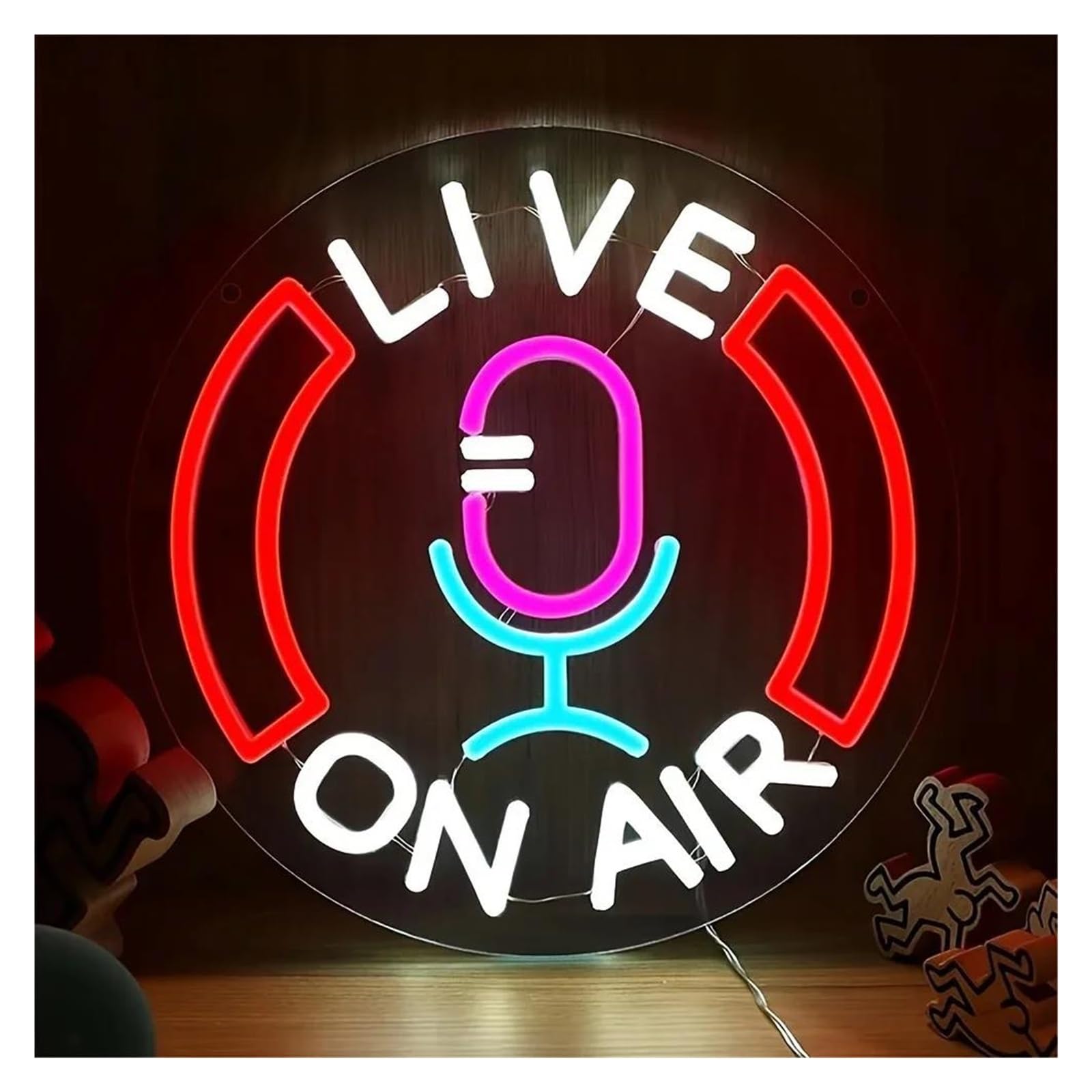SHOUXI Sign Lamp Live On Air Neon Sign for Wall Decor, Light for Game Room, Studio, Company,Teen Boy Room Decor, Man Cave 30cmх30cm
