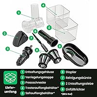 Vista 5 de Omega Exprimidor H3000R Extractor de masticación lenta, 150 vatios, color negro