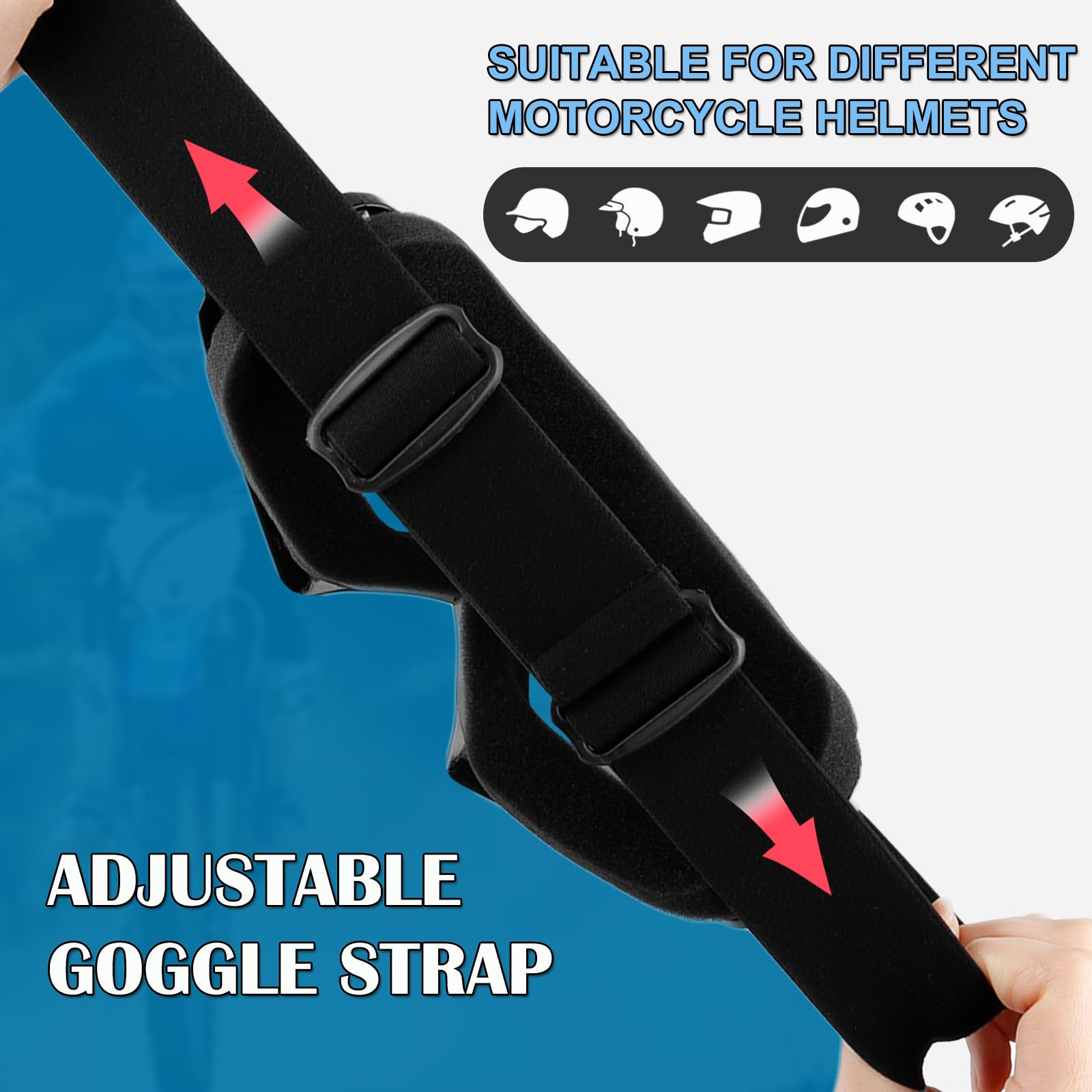 XITUADDA Dirt Bike Goggles with Neck Gaiter for Men Women Youth, Motorcycle Riding Motocross ATV Ski Goggles - 3