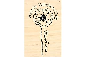 P137 Veterans Day Poppies Commemorative Rubber Stamp