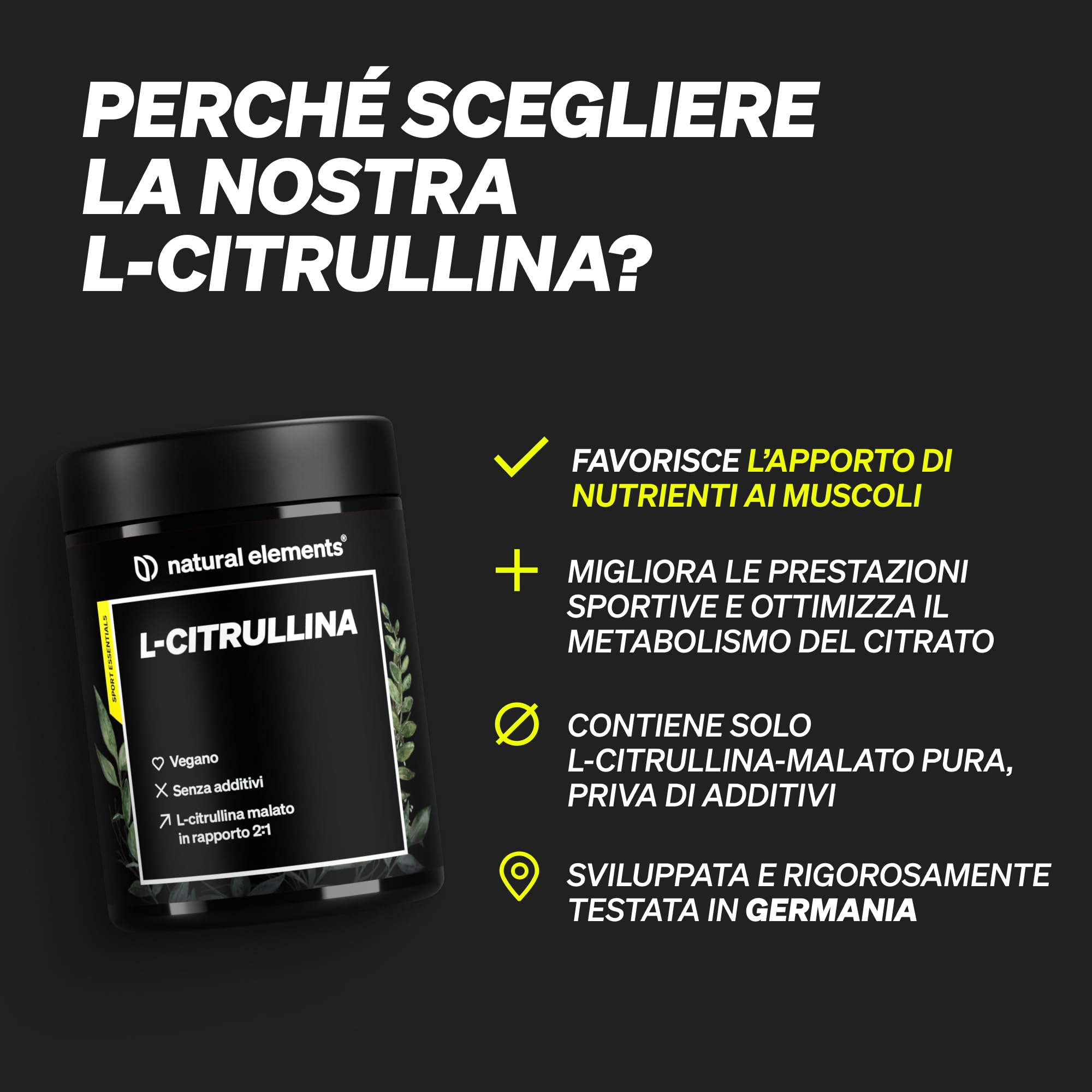 L-citrullina malato in polvere 2:1 – 500 g di polvere – ideale prima dello sport – vegano, elevata purezza, ad alto dosaggio, senza additivi – prodotto e testato in laboratorio in Germania