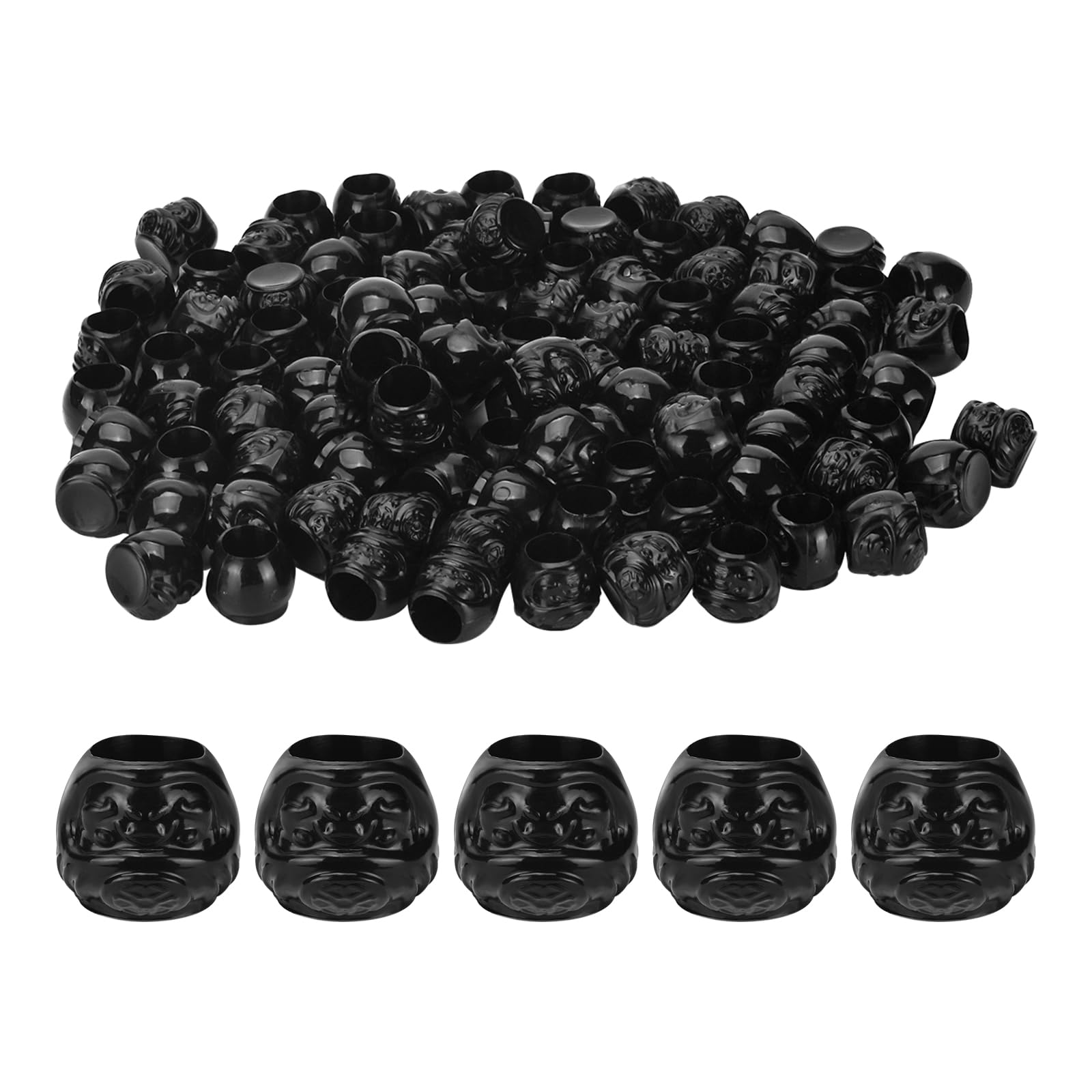 ATOMUS 100pcs Disposable Tattoo Ink Cups - Pigment Caps for Holding Tattoo Ink - Black, Not Water Resistant - Adult