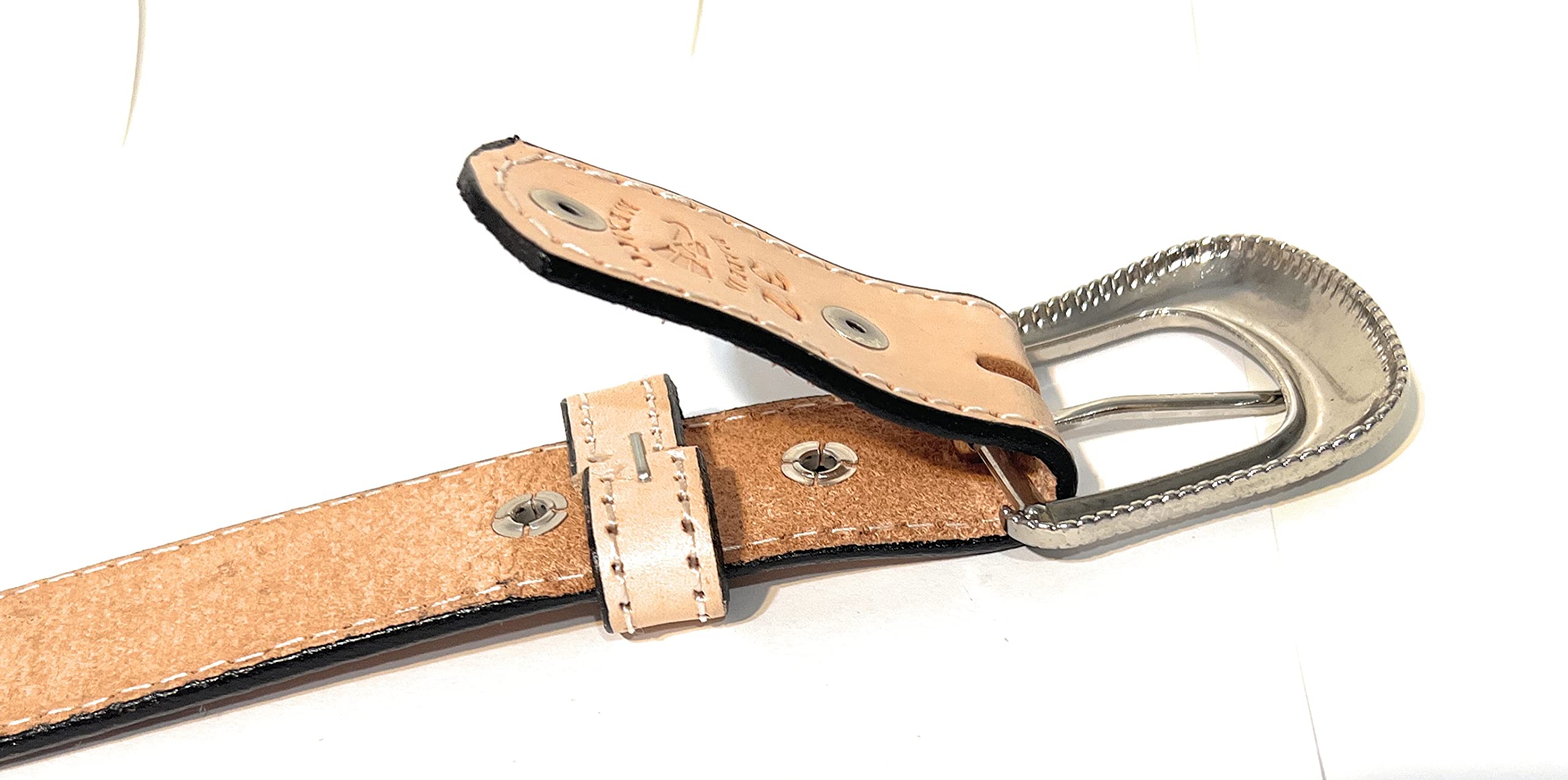1 1/4 Inch Wide Genuine Leather Western Style Belt, Casual Or Work Leather Belt (Natural, 34)