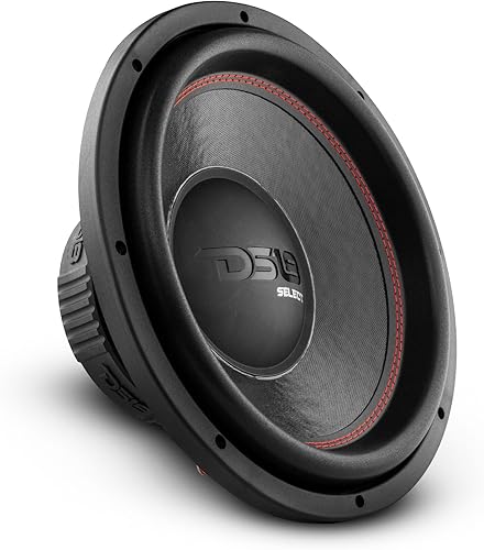 DS18 SLC12S - Altavoz de audio para subwoofer para automóvil, cono de fibra de vidrio de 12 pulgadas, canasta de acero negro, bobina de voz única de