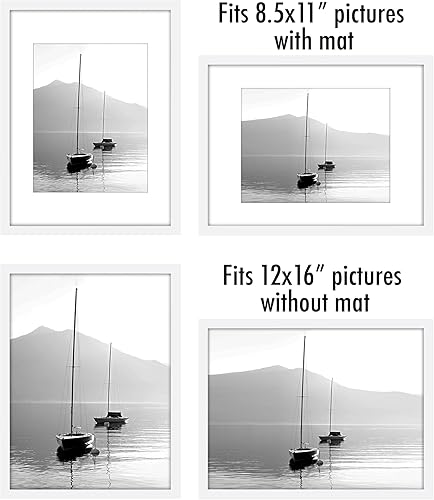 Vista 445 de Americanflat Portarretratos de 5 x 6 pulgadas con plexiglás pulido, juego de 5 portarretratos de 2 x 3 pulgadas con paspartú o para fotos de 5 x 6