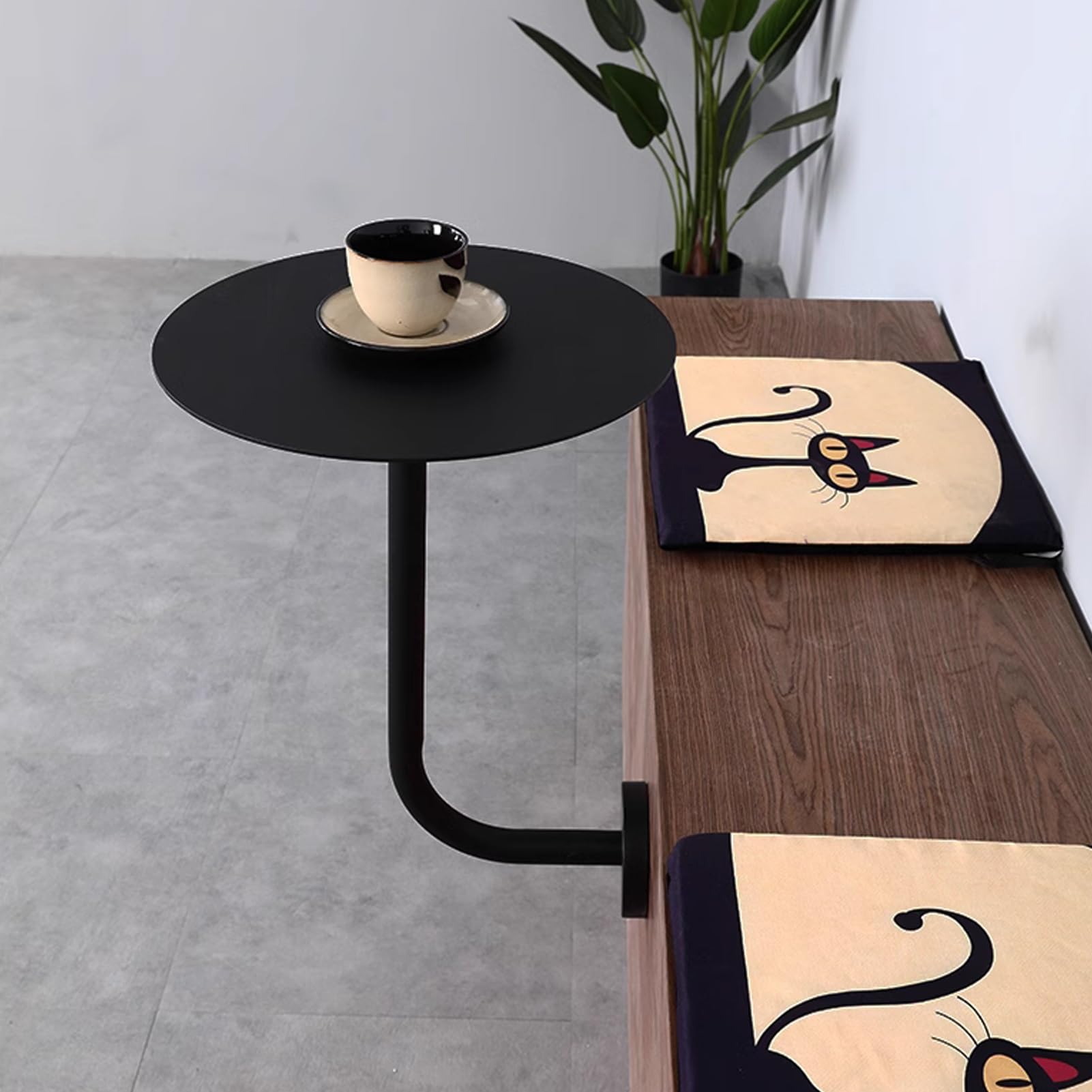Small Space Wall Table Wall Mounted Round Table - Small Floating Desk ...