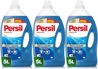 Persil Power Gel Liquid High Foam Laundry Detergent for Top Loading Machine, With Deep Clean Technology, Pack of Three, 3x5L = 15L [Amazon Exclusive]