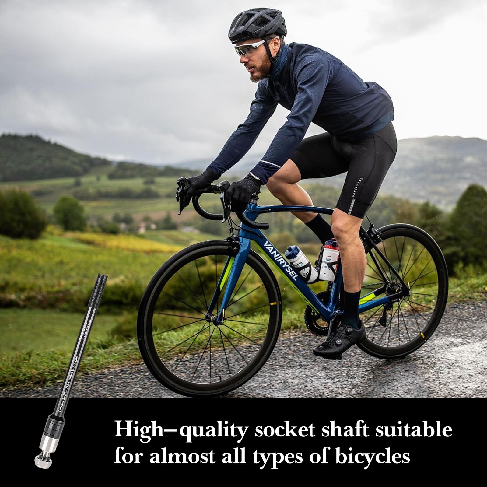 Steckachse Adapter M12 x 1,0 (160–178 mm) – Einstellbare Steckachse mit Fahrrad Achsadapter – Kompatibel mit den meisten Steckachse Fahrradanhänger Kupplungen