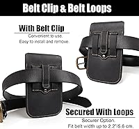 Vista 5 de Topstache Funda de cuero para teléfono celular con clip para cinturón, soporte para teléfono celular con tapa para iPhone 17/16/15/14/13/12 - Funda