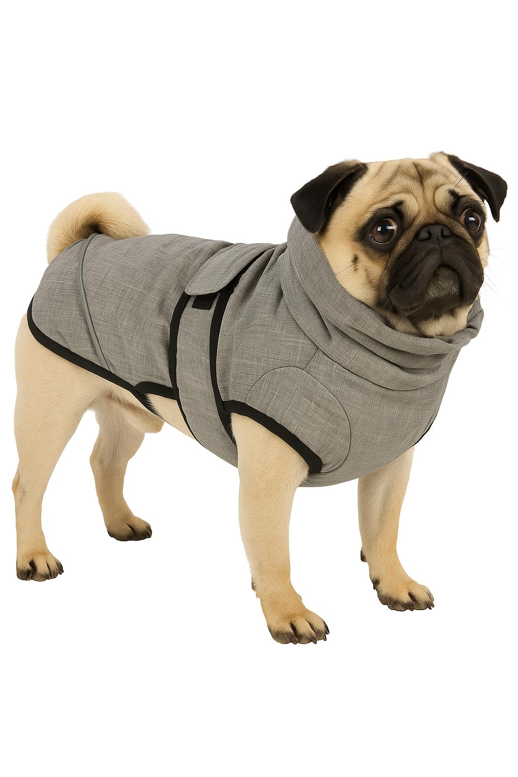 Flamingo Hundemantel Winter – Iglu Grau – XXS 30cm – Isothermische Innenschicht – reflektierende Streifen – wasserabweisend – Klettverschluss – Geschirröffnung
