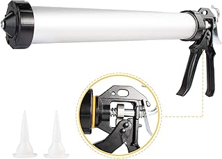 Sealant Sausage Caulking Gun with Aluminum Cartridge 600ml/20oz - 12:1 Thrust Ratio (Silver)