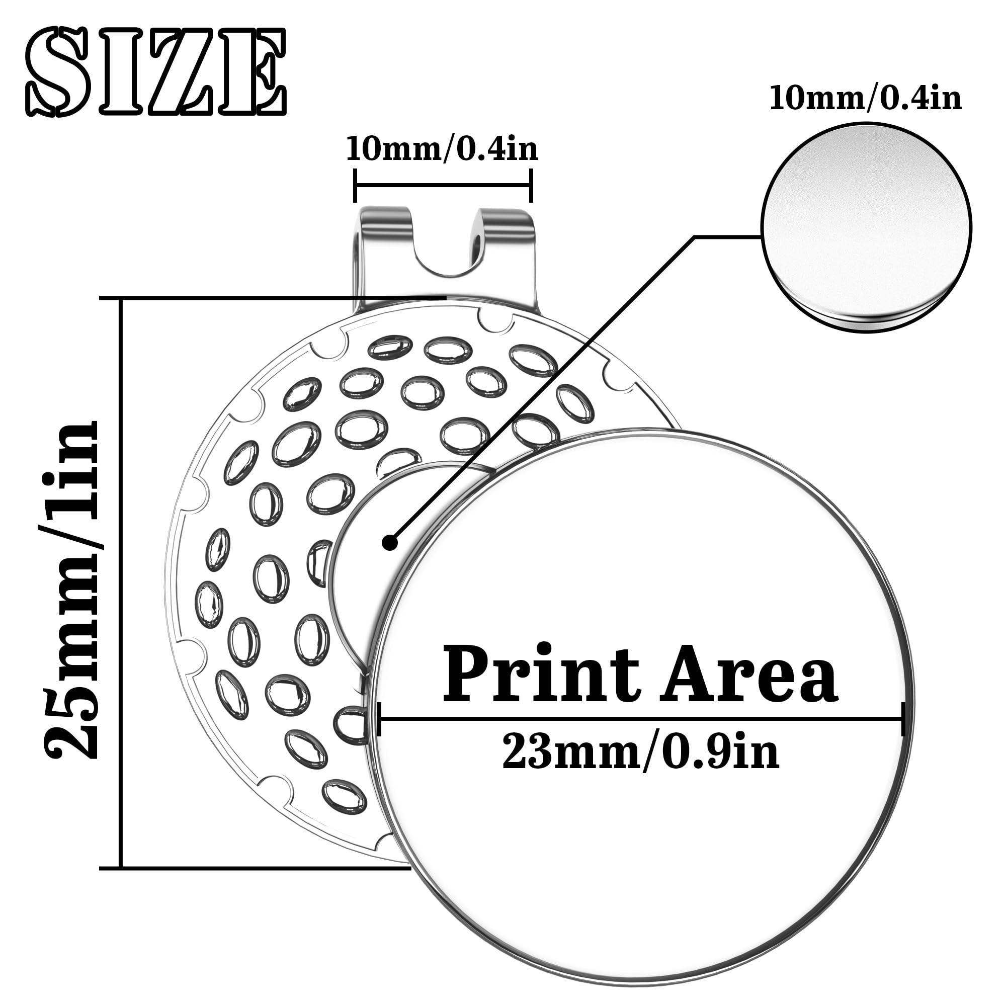 MANBATTLE 2PCS Custom Golf Ball Marker with Magnetic Hat Clip, 1