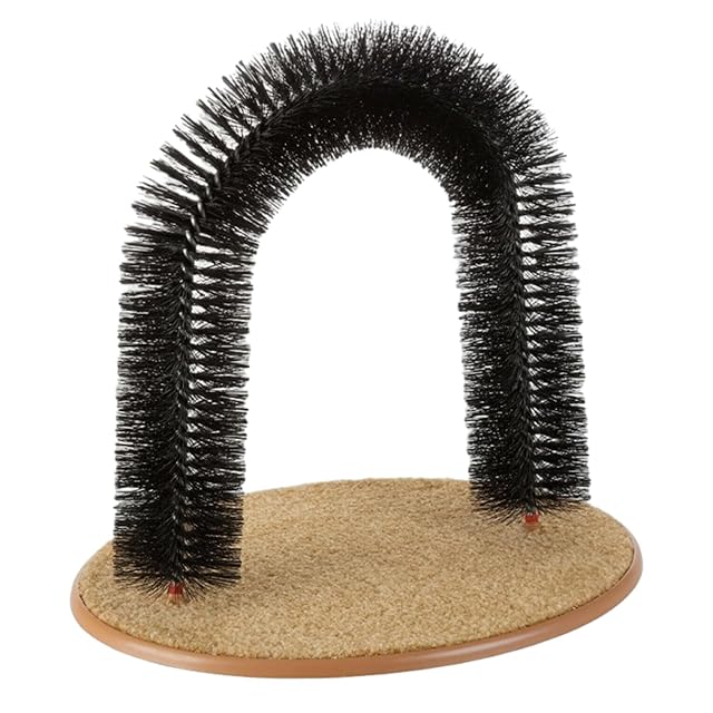 Foto 2 de 8 de Rascador de masaje de arco para gatos con cepillo para rascar, alivio del estrés