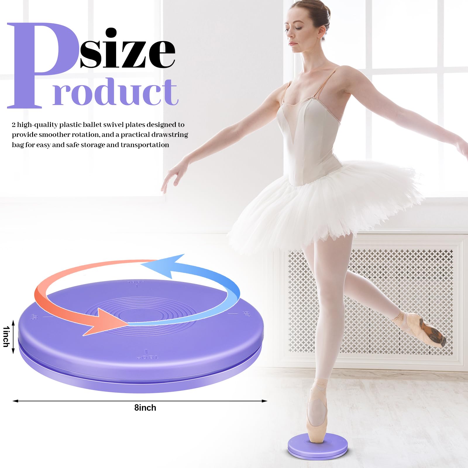 Rotatingpals 2 Pcs Ballet Turning Boards for Dancers Turn Disc for Dancing Pirouette Disc for Dancers, Figure Ice Skating Spinner with Drawstring Bag for Skating Gymnastics Ballet to Improving Balance