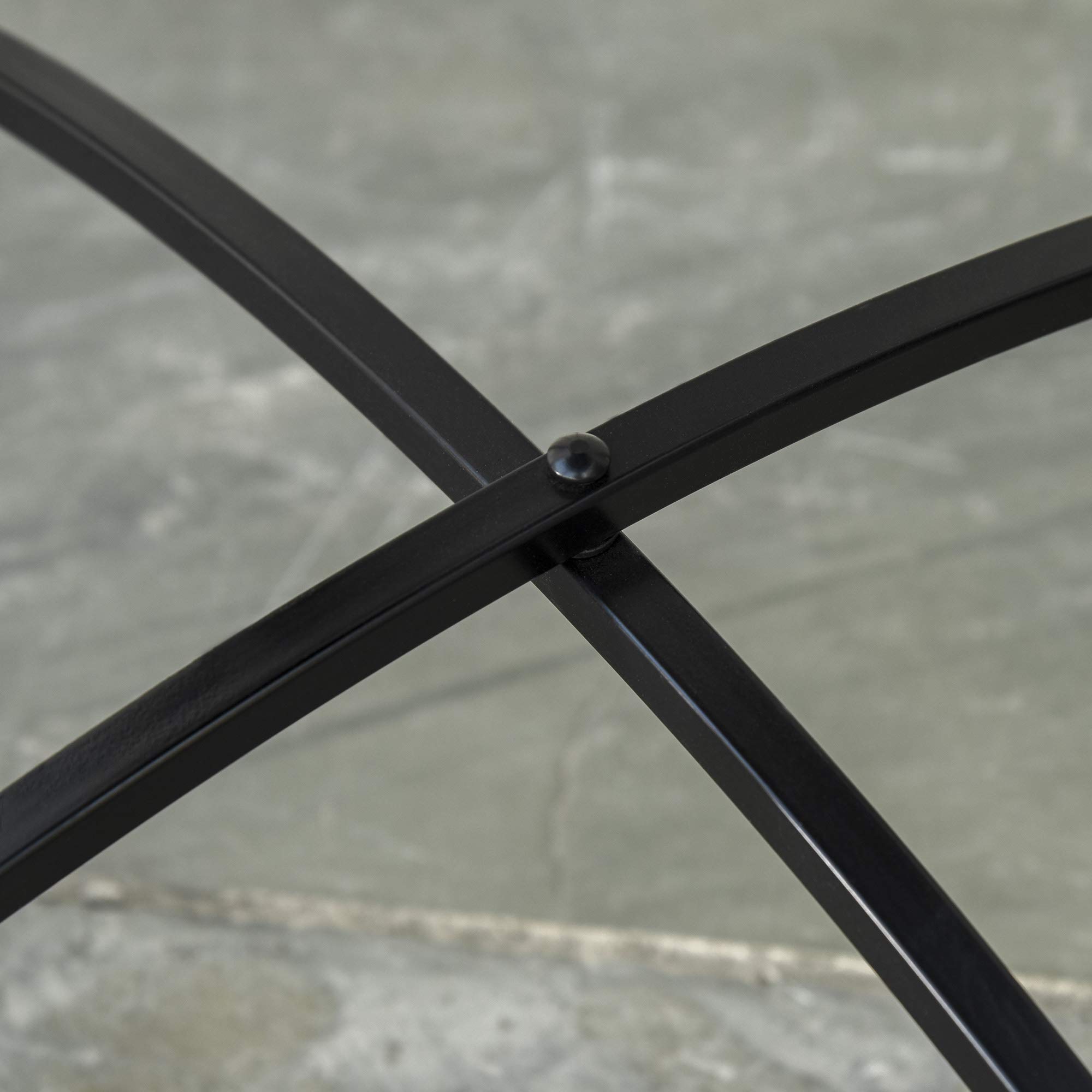 Outsunny Tavolino da Giardino in Metallo e Ceramica Ф60x71cm Nero