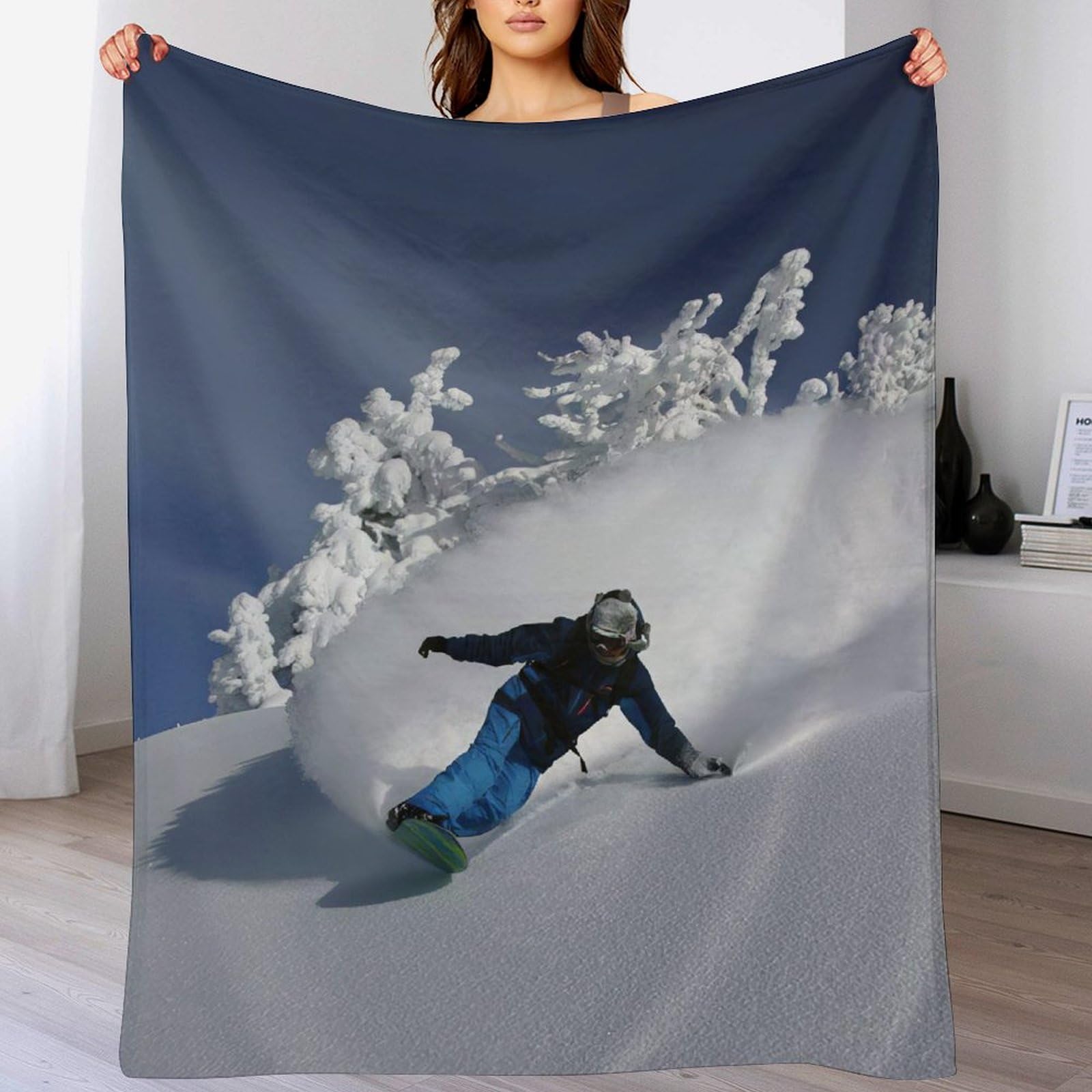 Manta mullida de snowboard suave manta de franela cálida para sofá
