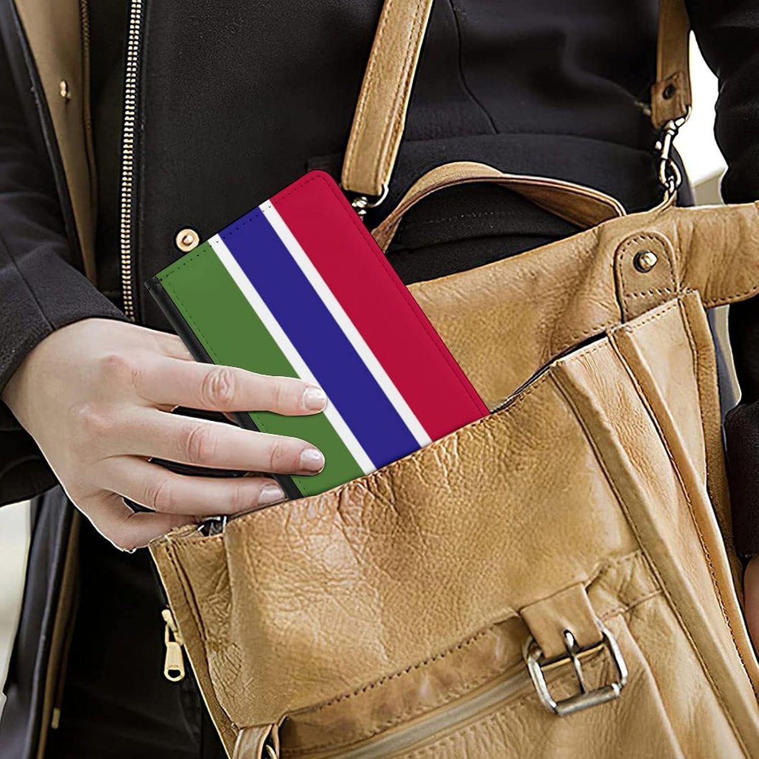 Gambia Flag Passport Card Holder Wallet Cover Case for Passport Slim Travel Accessories Travel Bag for Women Men