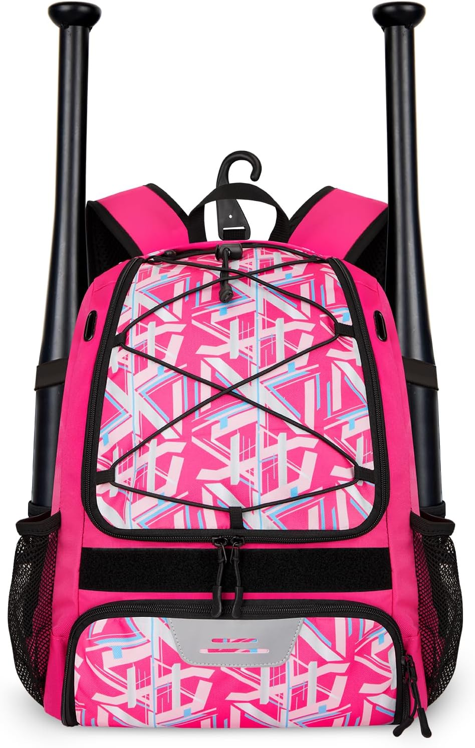 Baseball Bag Softball Bag with Heavy Duty Fence Hook, 2 Bat Sleeve, Ventilated Cleat Pocket, Large Capacity Durable Equipment backpack