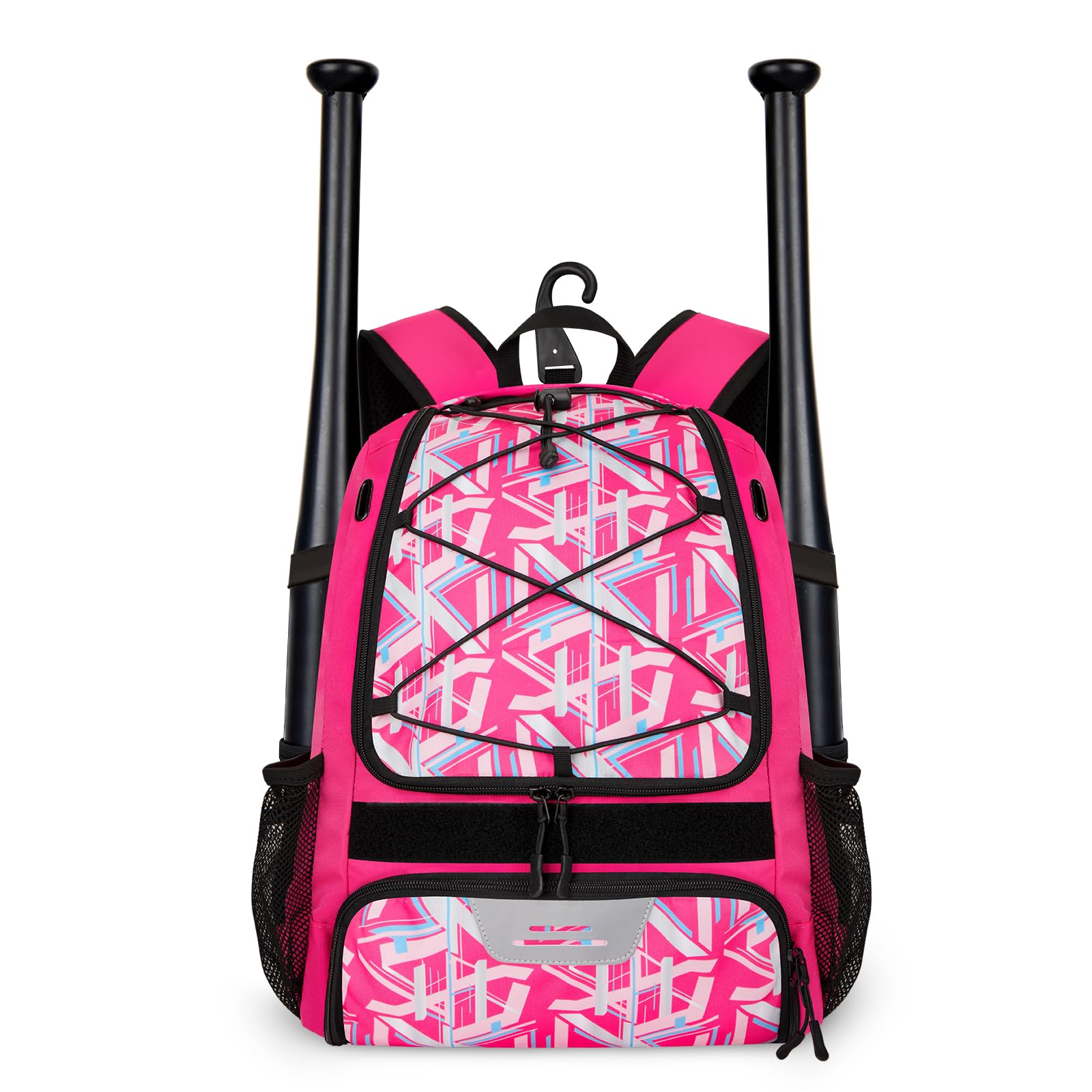 TENFLY Baseball Bag Softball Bag with Heavy Duty Fence Hook, 2 Bat Sleeve, Ventilated Cleat Pocket, Large Capacity Durable Equipment backpack
