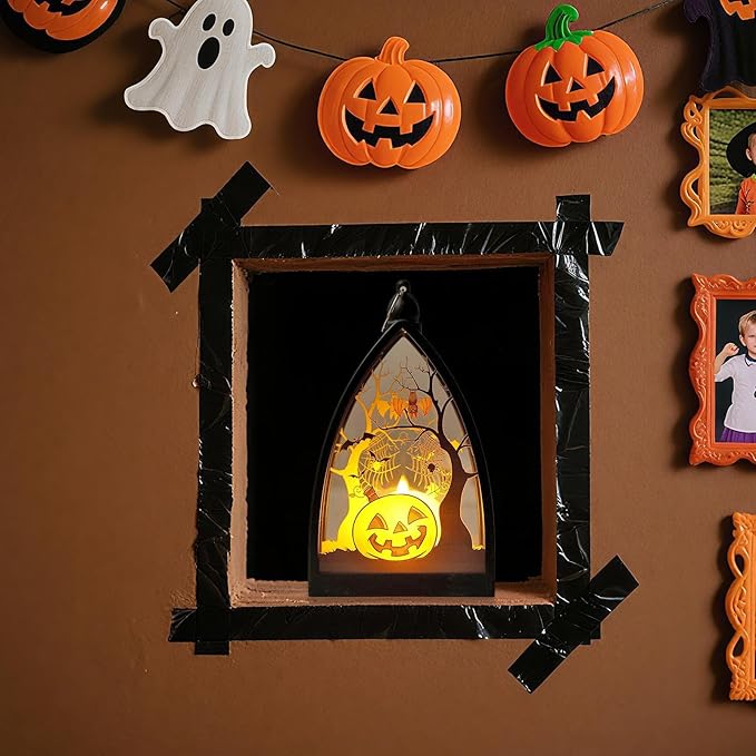 Generic Halloween Lantaarns Indoor - Patio Skelet Pumpkin Castle Lantern - Lamp Ornament Centerpieces voor achtertuin Tuin Patio Yard Outdoor Camping Porch Decor photo 2