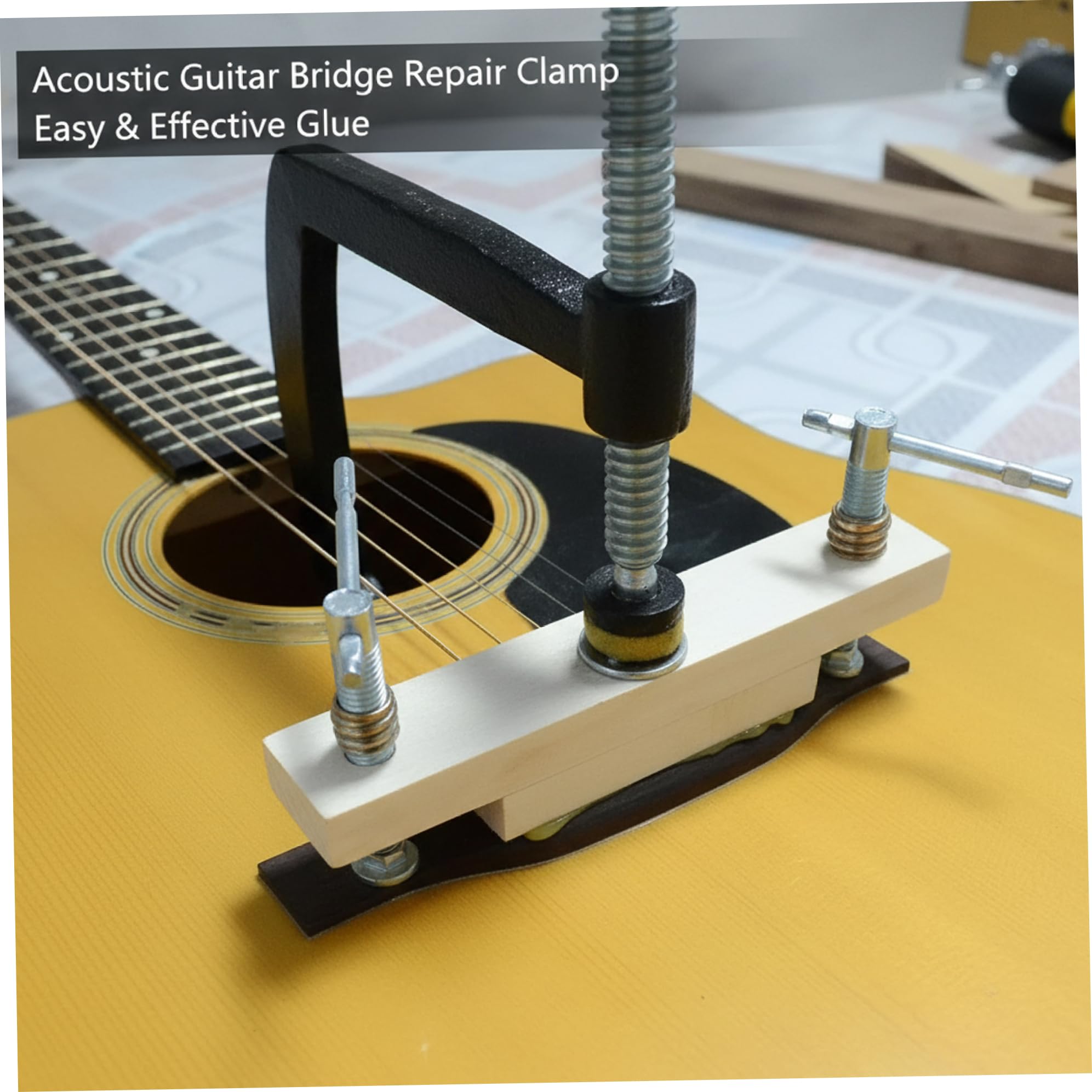 Pince de pont de guitare, Kit d'outils réparation guitare classique acoustique pour le collage pont, outil Luthier bricolage avec pince