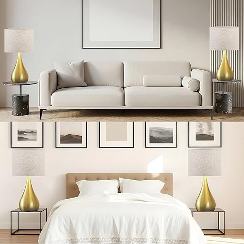 Miniatura 6 de Juego de 2 lámparas táctiles modernas de 18.1 pulgadas para mesita de noche, con regulables de 3 vías, lámparas de mesa para sala de estar, oficina,