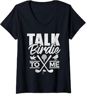 Womens Talk Birdie to Me Shirt Funny Golf Player Golfer Men Women V-Neck T-Shirt