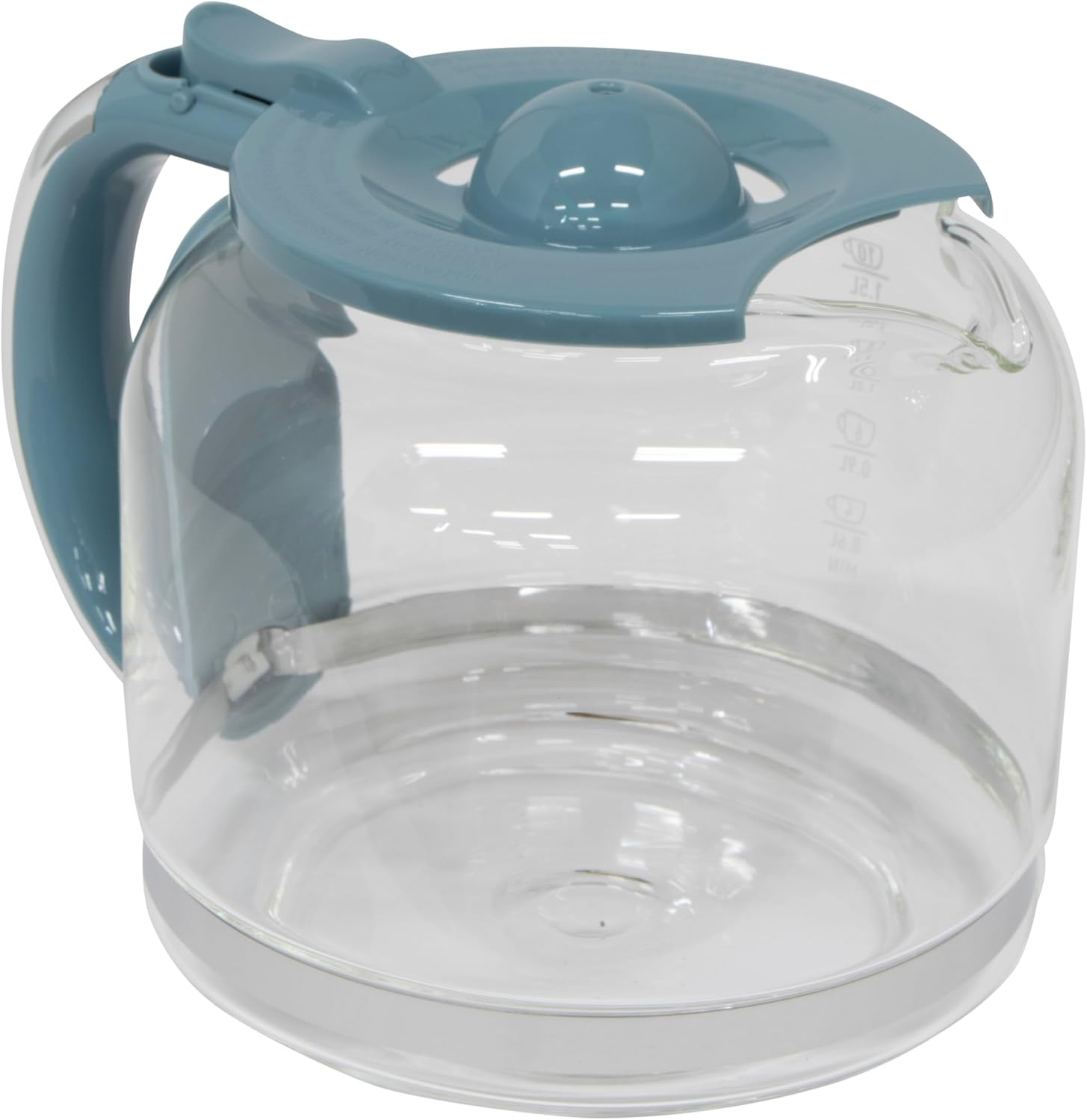12-Cup Replacement Glass Carafe Pot with Lid for the Brighton Coffee Maker, Sky Blue/Chrome