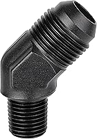 Vista 30 de EVIL ENERGY 4AN macho Flare a 1/8 "NPT adaptador de montaje de tubería de aluminio recto negro