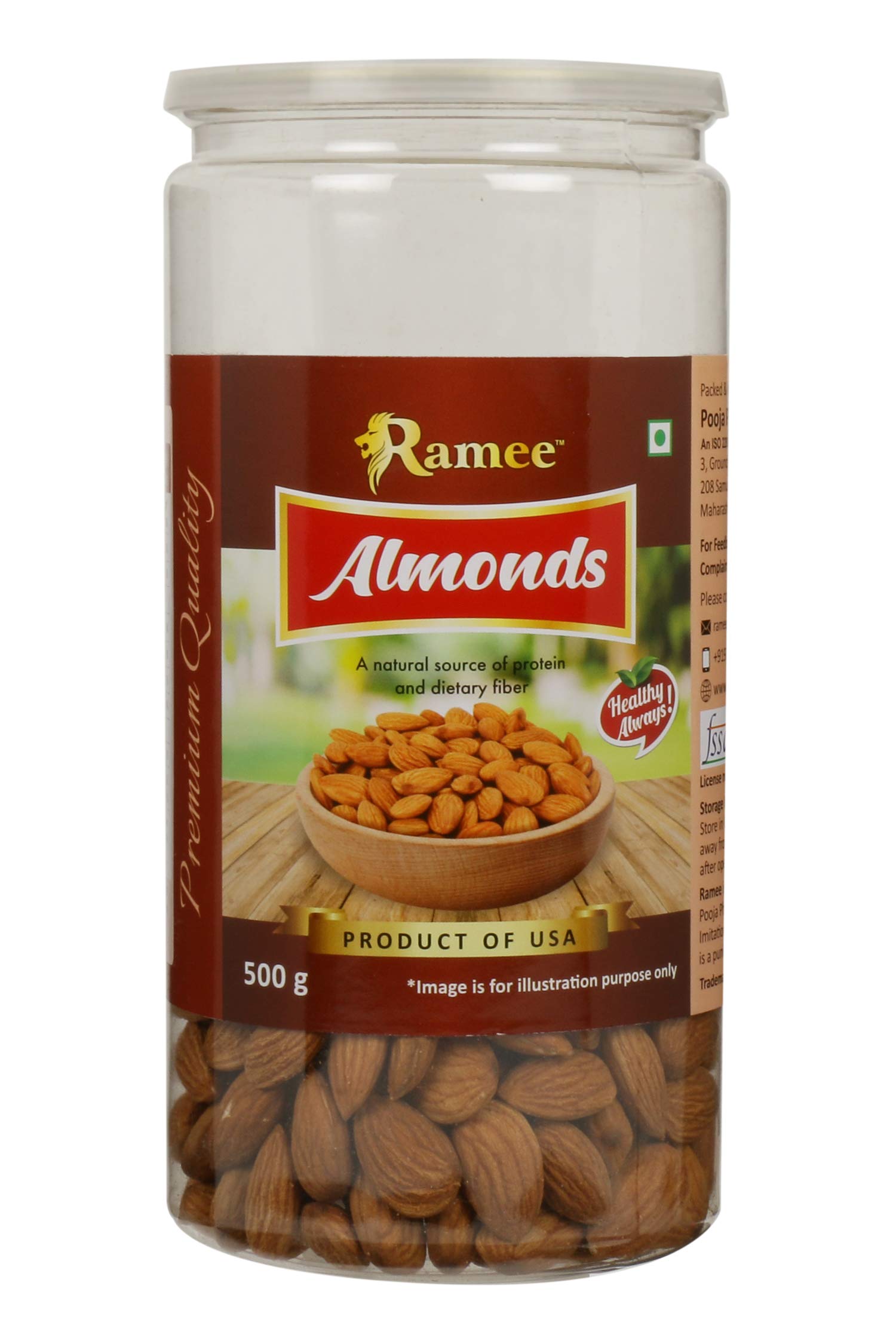 Ramee Almonds 500 Grams Jar