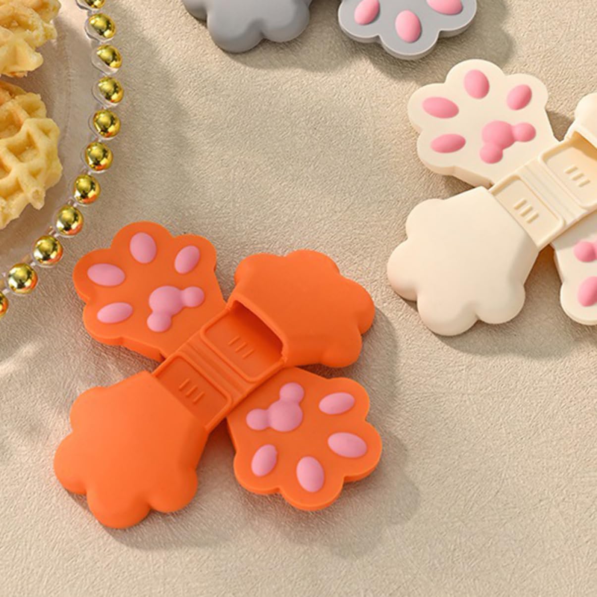 MAGICLULU 8pièces Clips Alimentaires Silicone Forme De De Chat Pince à Snacks Et De Scellage pour Aliments Accessoires pour Cuisine