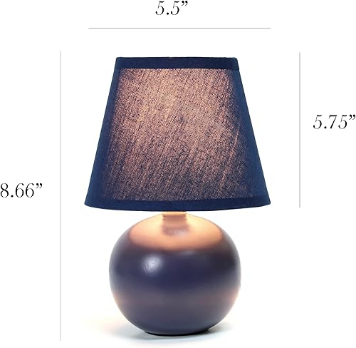 Miniatura 5 de Simple Designs LT2008-BLU Mini lámpara de mesa de cerámica con forma de globo, 8,78 x 5,55 x 5,55, azul