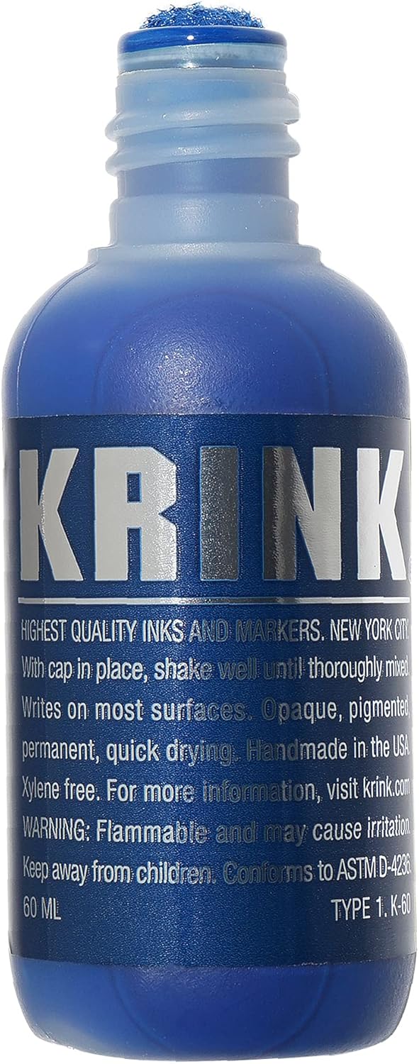 Krink K60 Blue Paint Marker Vibrant and Opaque Fine Art
