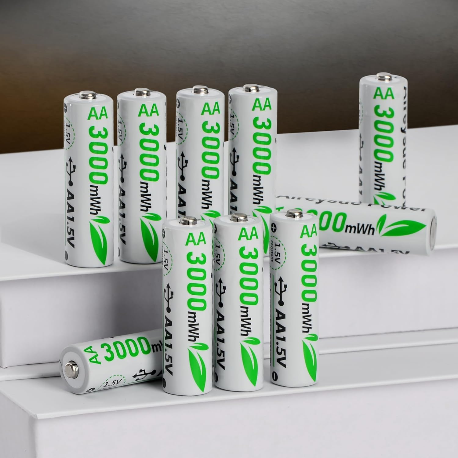 Wiederaufladbare AA-Batterien, Lithium mit Ladegerät, 1,5 V, 3000 mWh, Doppel-A-Akku, wiederaufladbar, langlebig, Pilas Recargables Lithium-Ionen-AA-Akku mit Lade-Aufbewahrungsbox für Blink Outdoor